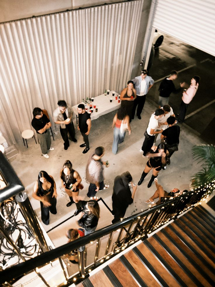 Guests in conversation at a private gathering